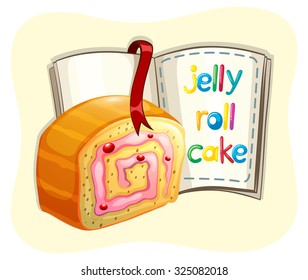 Jelly roll cake and a book