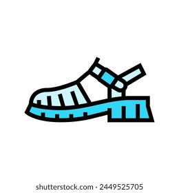 jelly sandals vintage fashion color icon vector. jelly sandals vintage fashion sign. isolated symbol illustration