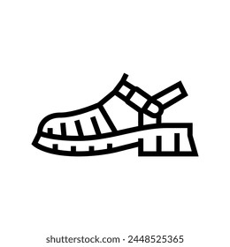 jelly sandals vintage fashion line icon vector. jelly sandals vintage fashion sign. isolated contour symbol black illustration