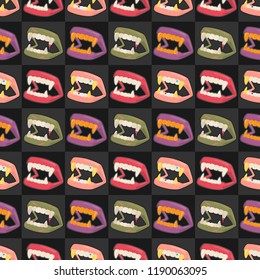jelly shape of teeth for Halloween seamless pattern Gift Wrap wallpaper background
