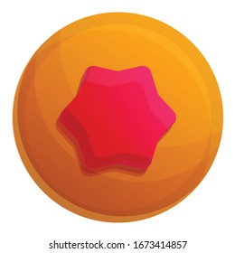 Jelly star biscuit icon. Cartoon of jelly star biscuit vector icon for web design isolated on white background