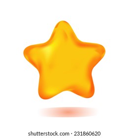 Jelly star on white background for your design