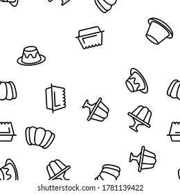 Jelly Sweet Dessert Vector Seamless Pattern Thin Line Illustration