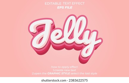 jelly text effect, font editable, typography, 3d text. vector template
