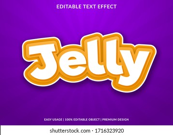 jelly text effect template with cartoon style use for logo and brand title or headline