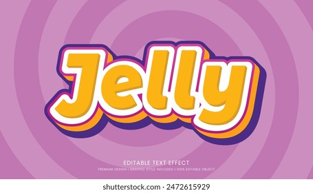 Plantilla de efecto de texto jelly estilo de fuente editable