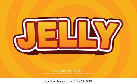 Plantilla de efecto de texto jelly estilo de fuente editable