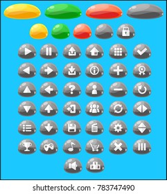 Jelly themed game buttons for creating casual & puzzle games