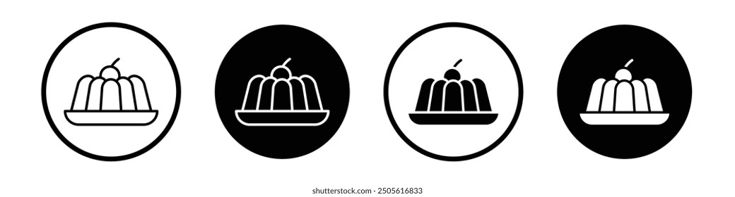 Jelly vector icon set black filled and outlined style.