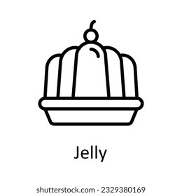 Jelly Vector outline Icon Design illustration. Food and Drinks Symbol on White background EPS 10 File 