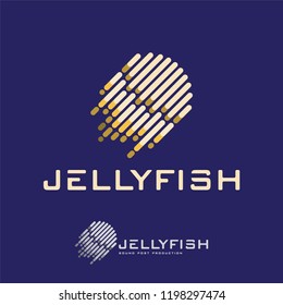 Jellyfish abstract logo vector template