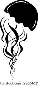 Jellyfish animal tattoo, tattoo illustration, vector on a white background.