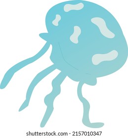 Jellyfish animal wildlife int he water flat vector