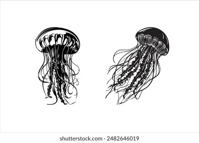 Jellyfish art captures the ethereal beauty and graceful movement of  these marine creatures. The art work often emphasizes the fluidity and elegance of jellyfish, transforming them into mesmerizing.