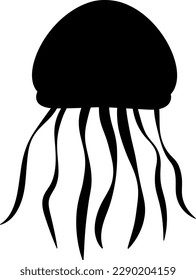 Jellyfish black silhouette vector illustration