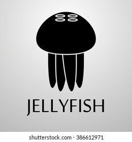 Jellyfish black vector