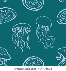 Jellyfish blue pattern
