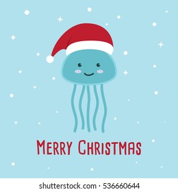 Jellyfish cartoon character. 