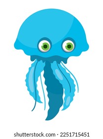 jellyfish cartoon icon isolated style