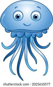 A jellyfish cartoon vector art and illustration