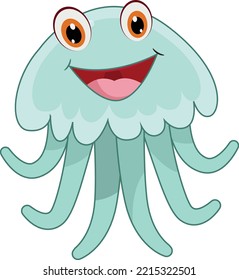 Jellyfish cartoon vector art and illustration