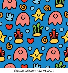 Jellyfish character cartoon pattern illustration design