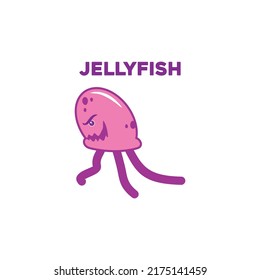 jellyfish character icon or logo vector design