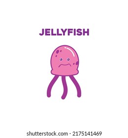 jellyfish character icon or logo vector design