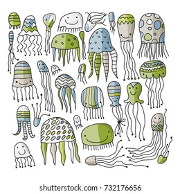 Jellyfish collection, sketch for your design