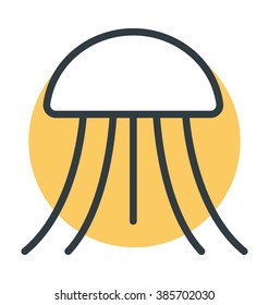 Jellyfish Colored Vector Icon