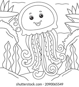 Jellyfish Coloring Page for Kids