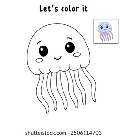 Jellyfish coloring pages for kids. Trace and color jellyfish. Coloring page outline of jellyfish. Jellyfish tracing worksheet. Kindergarten and preschool activity.