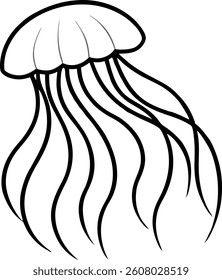 jellyfish coloring pages white background.this is an editable and printable vector eps file.