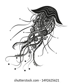 Jellyfish creative original design. Vector illustration.