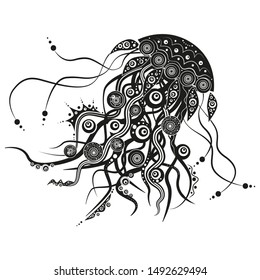 Jellyfish creative original design. Vector illustration.