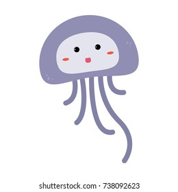 Jellyfish. cute animal vector illustration