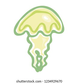 Jellyfish cute cartoon illustration background