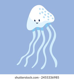 jellyfish cute hand drawn octopus jellyfish character.