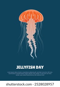 Jellyfish Day background. Vector illustration.