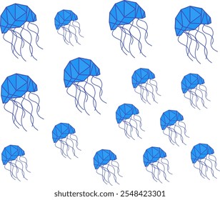 Jellyfish design, Jellyfish vector, 
Geometric jellyfish background