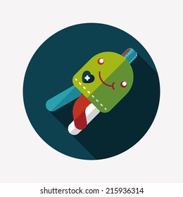 Jellyfish doll flat icon with long shadow,eps10