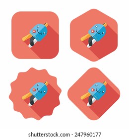 Jellyfish doll flat icon with long shadow,eps10
