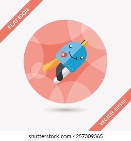 Jellyfish doll flat icon with long shadow,eps10