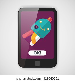 Jellyfish doll flat icon with long shadow,eps10