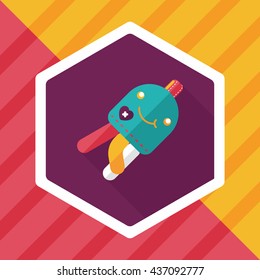 Jellyfish doll flat icon with long shadow,eps10