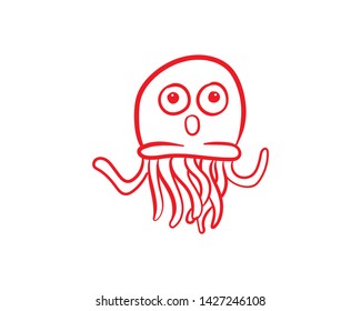 jellyfish doodle hand draw drawing vector