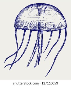 Jellyfish. Doodle style