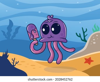 The Jellyfish Are Eating Ice Cream In The Ocean