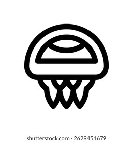 Jellyfish. Editable stroke vector icon.