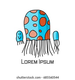 Jellyfish family, sketch for your design